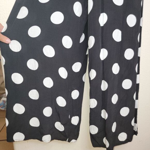 ASOS DESIGN wrap tie jumpsuit mono polka dot dots size 6 - Picture 6 of 7
